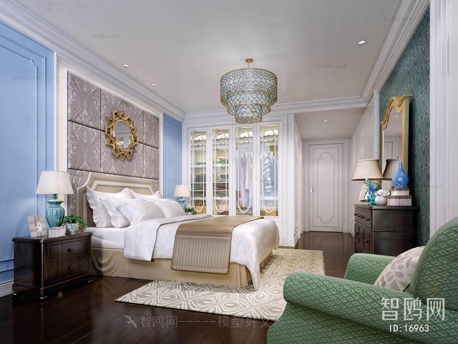 American Style Simple European Style Bedroom