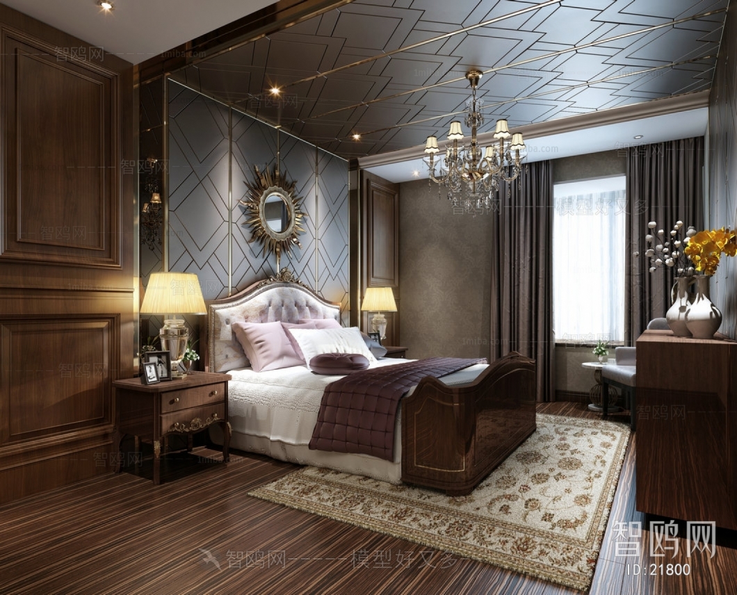 American Style European Style Bedroom