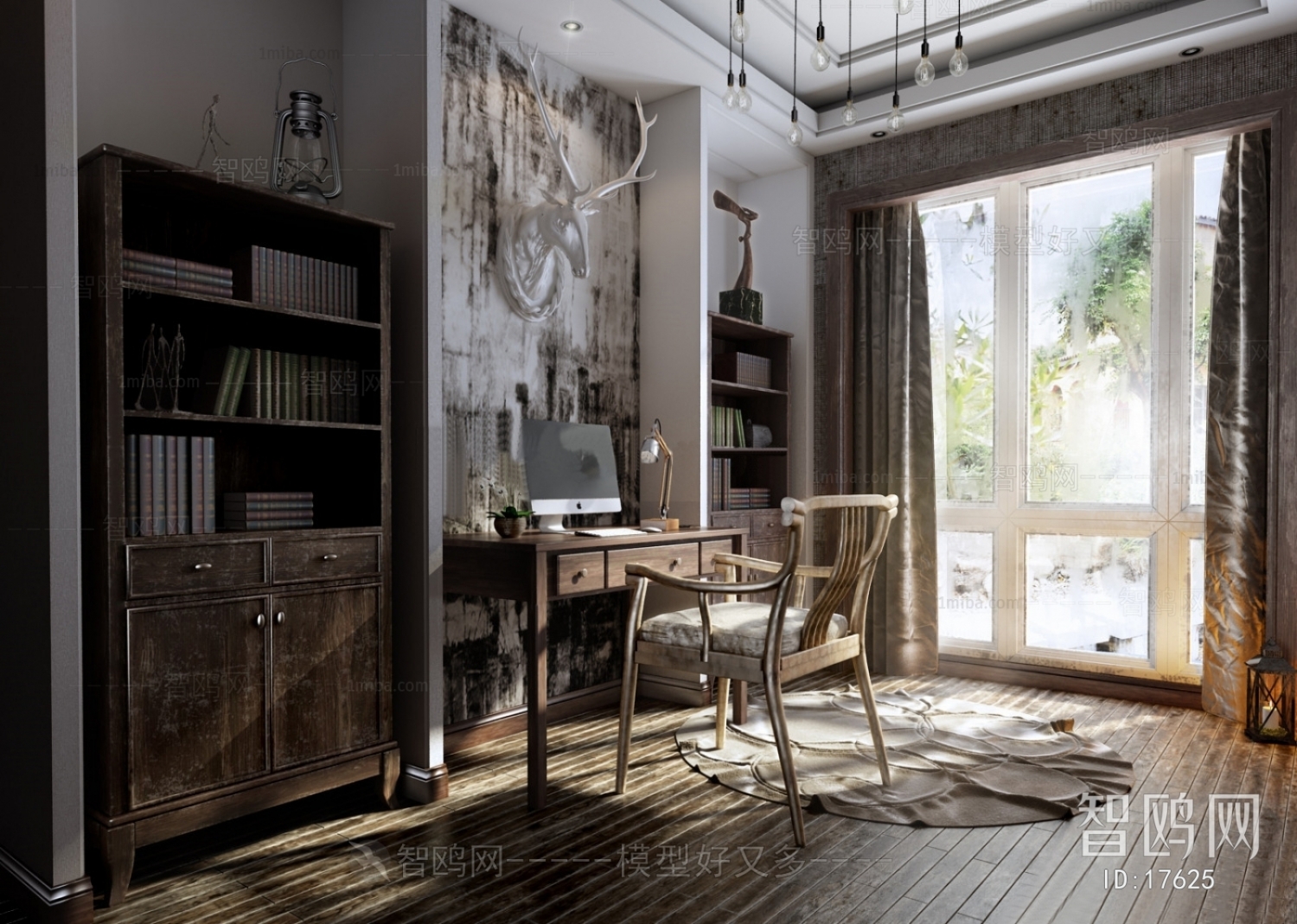 Industrial Style Nordic Style Study Space