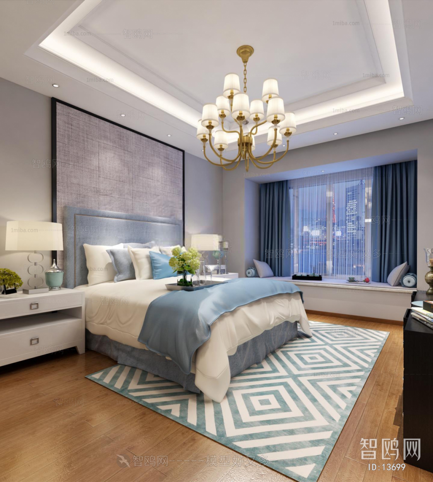 Modern Simple European Style Bedroom