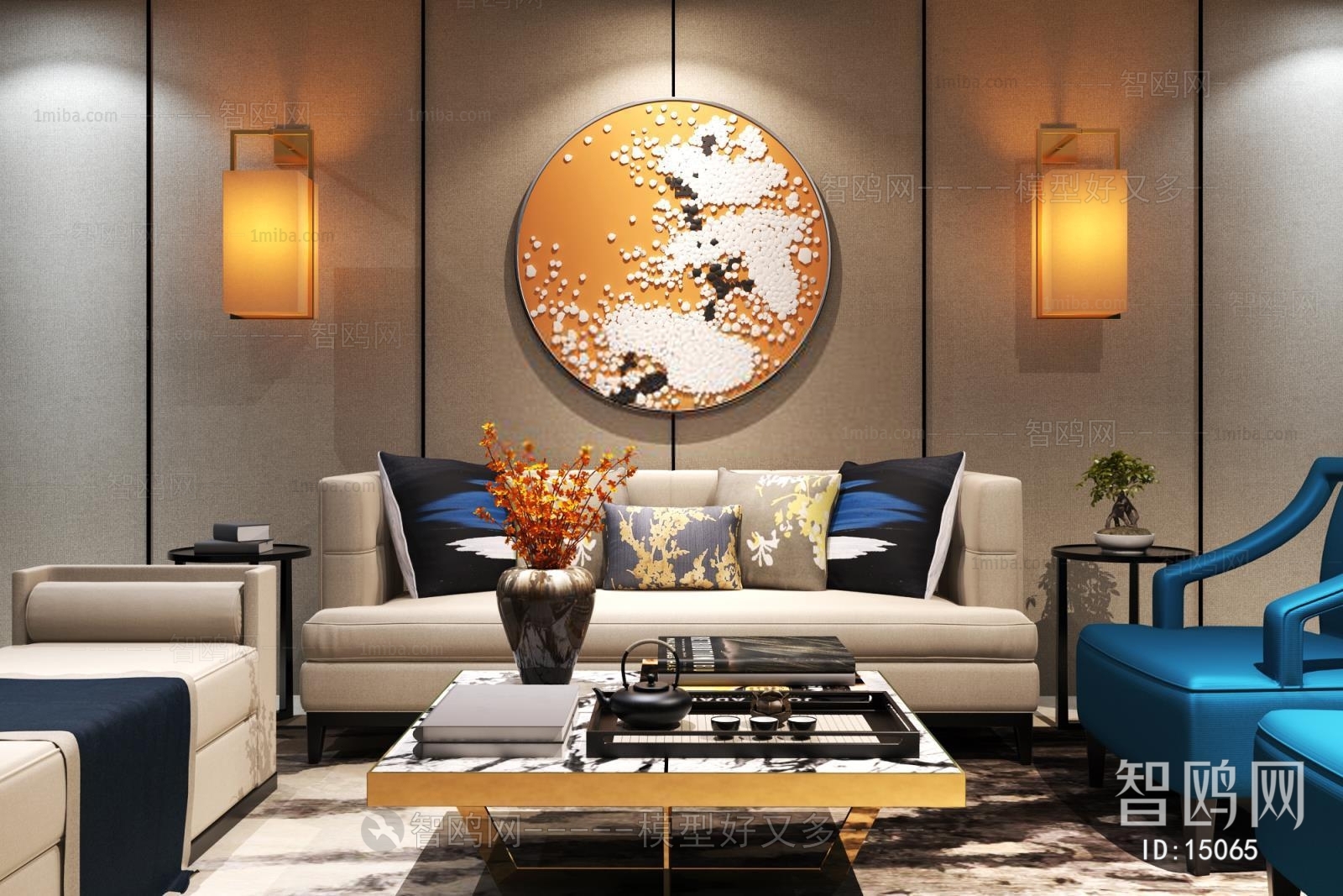 Modern New Chinese Style A Living Room