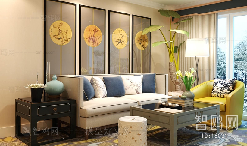 Simple Style New Chinese Style A Living Room