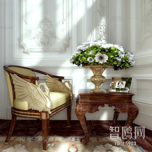 European Style New Classical Style Single Chair