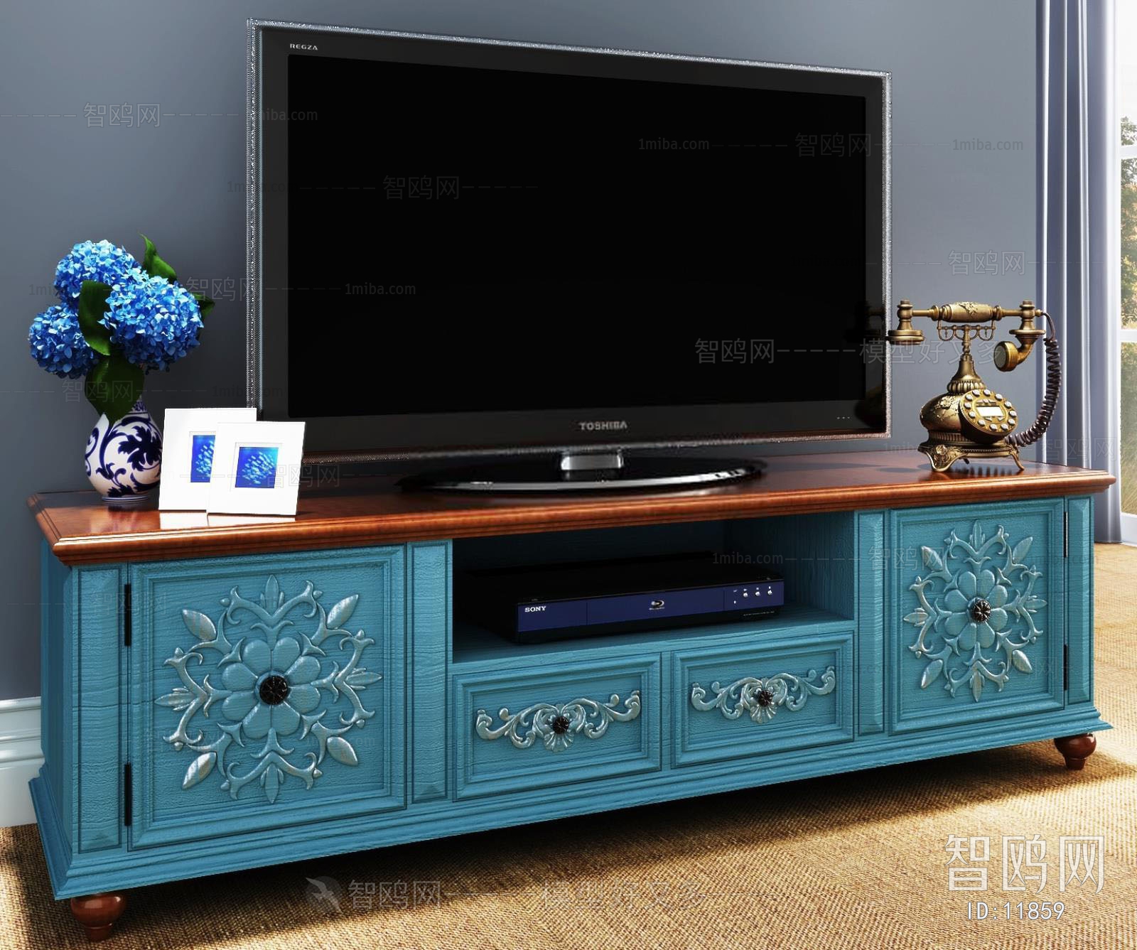 American Style Mediterranean Style Country Style TV Cabinet