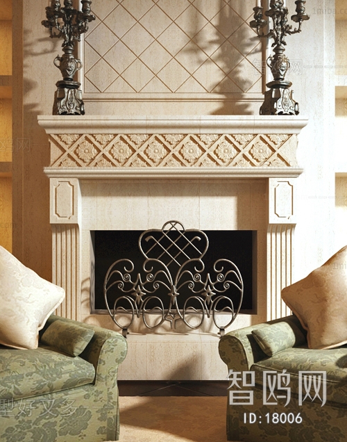 American Style European Style Fireplace