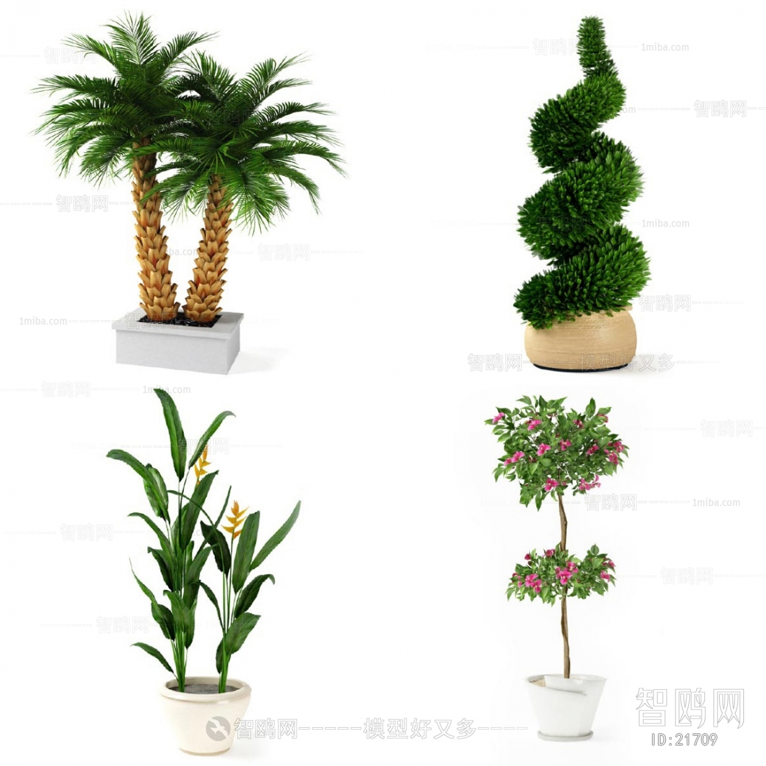 Modern Potted Green Plant