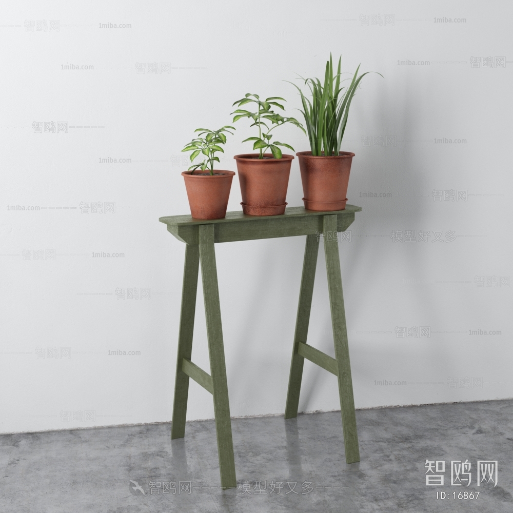 Modern Potted Green Plant