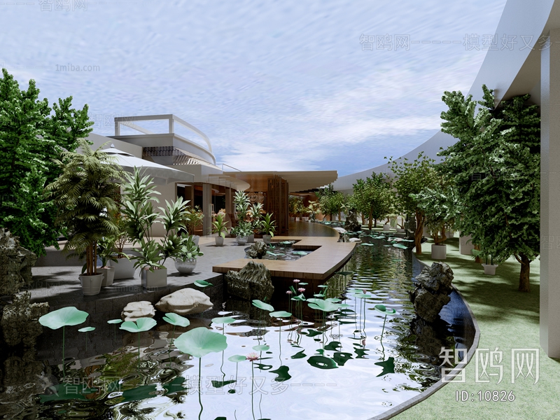 Modern New Chinese Style Courtyard/landscape