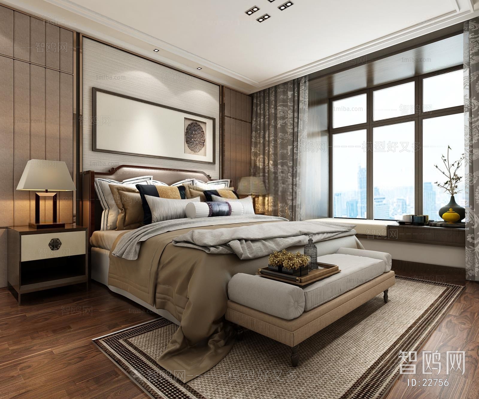 New Chinese Style Bedroom