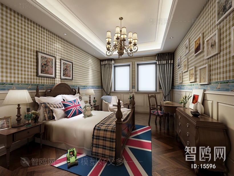 American Style European Style Bedroom