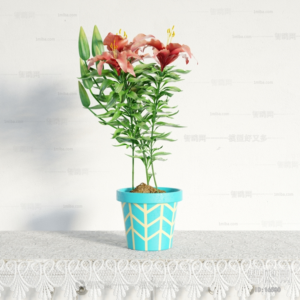 Modern Potted Green Plant