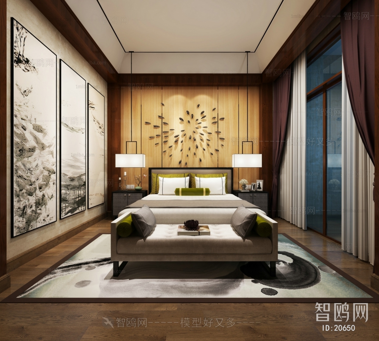 New Chinese Style Bedroom