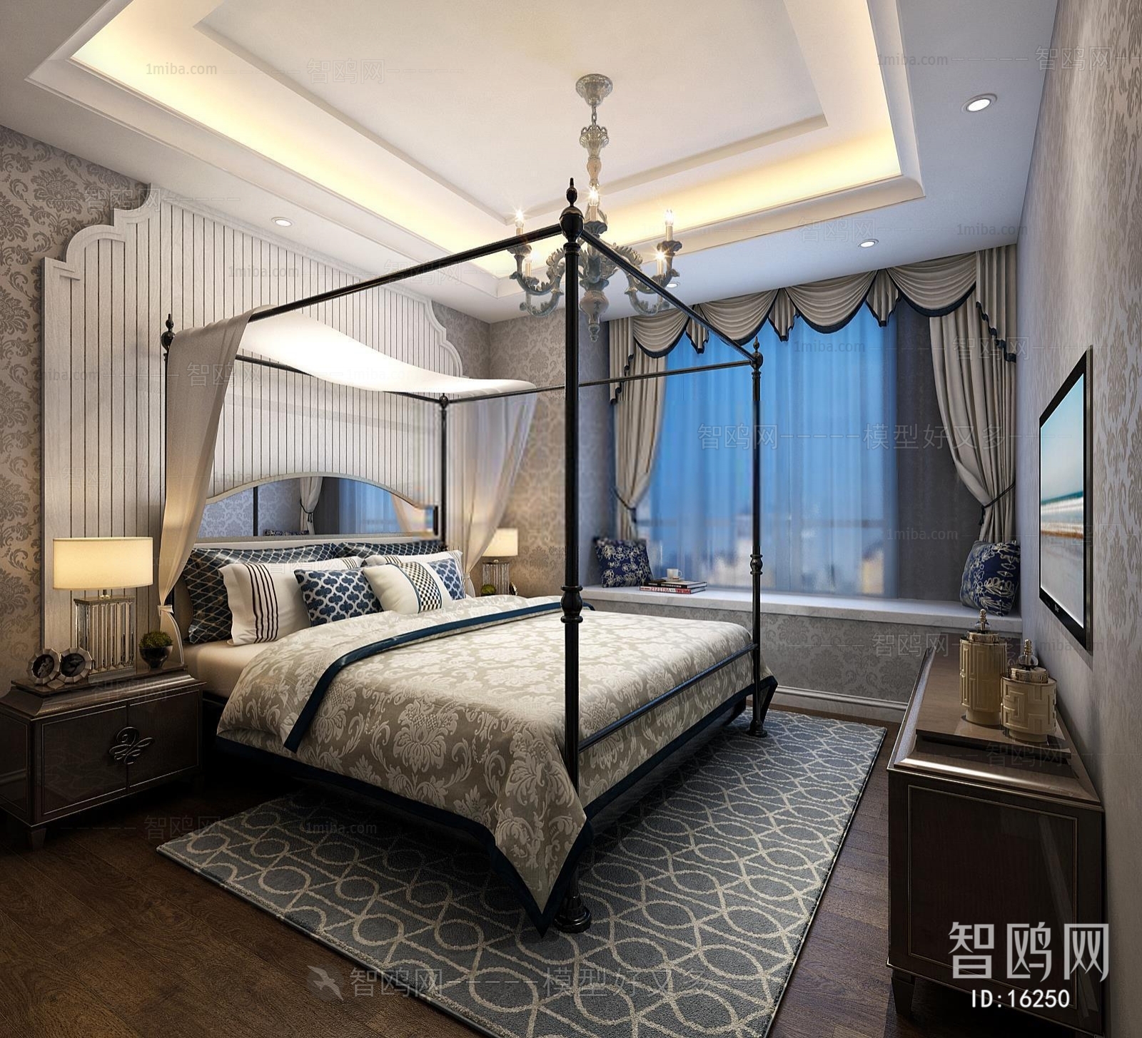 Mediterranean Style Post Modern Style Bedroom