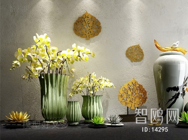 现代新中式花艺摆件蝴蝶兰