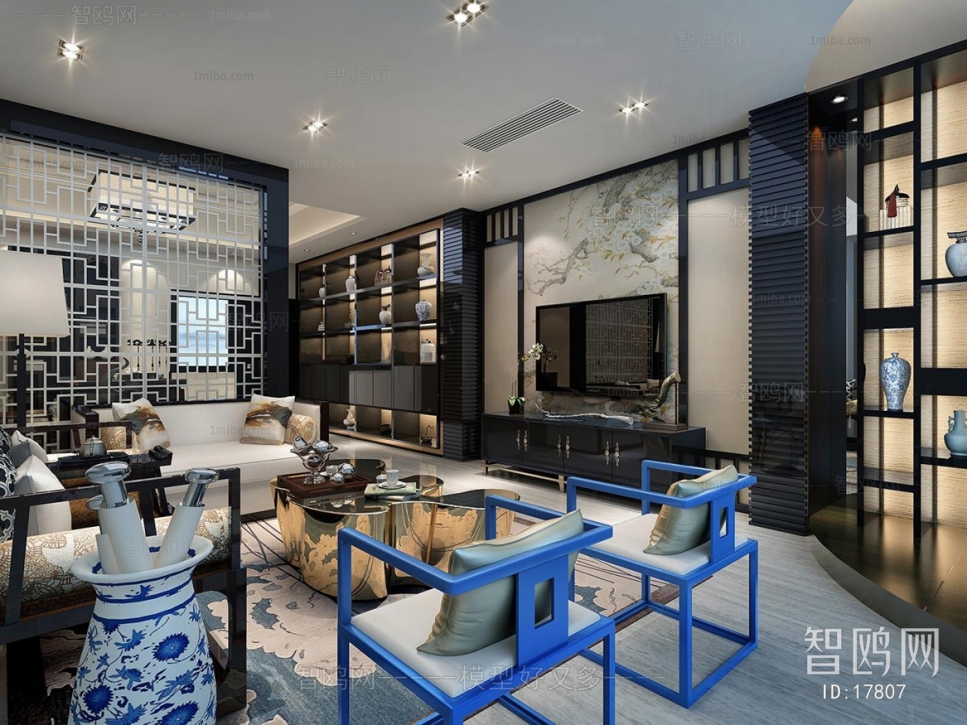 New Chinese Style A Living Room