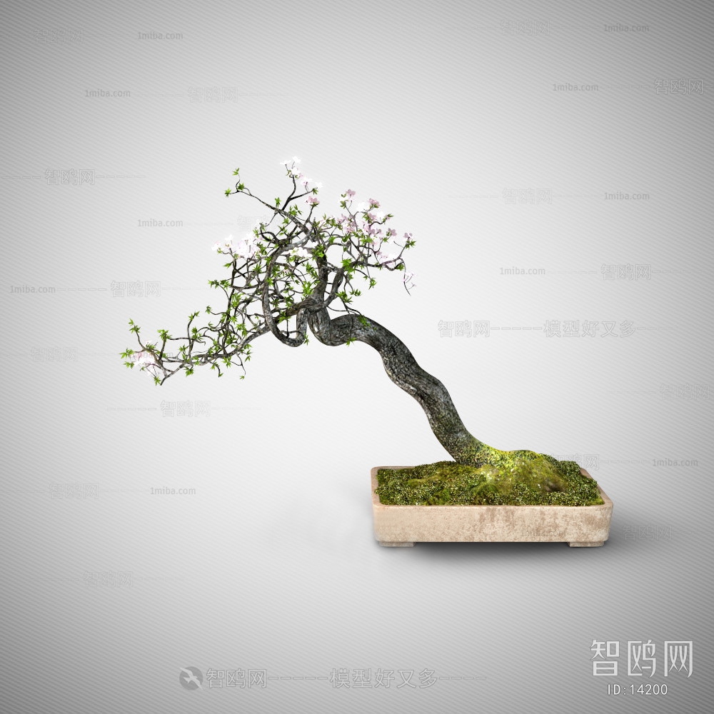 Modern New Chinese Style Potted Green Plant