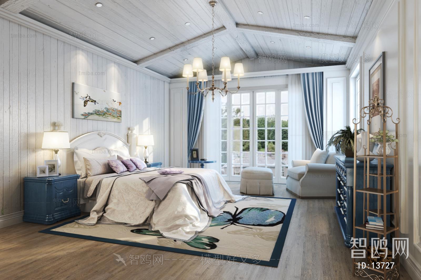 American Style Simple European Style Bedroom