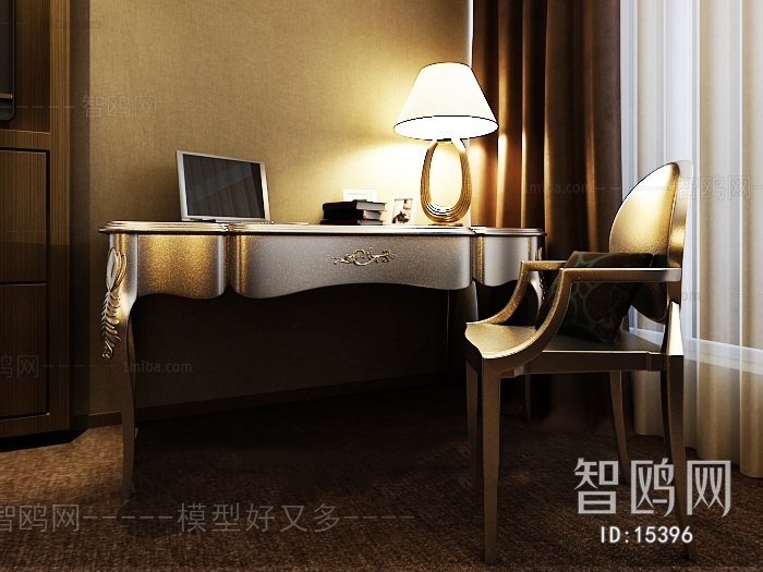 European Style New Classical Style Computer Desk And Chair