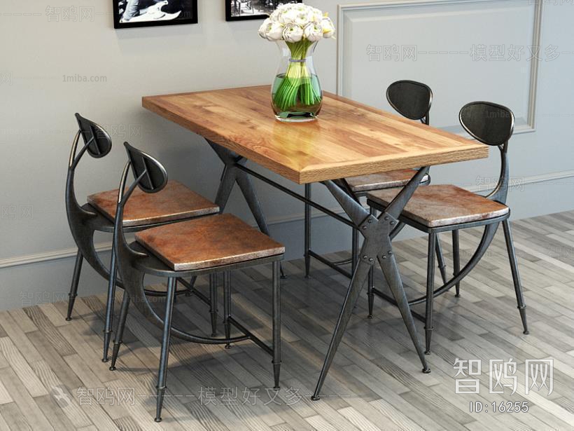 LOFT Industrial Style Post Modern Style Dining Table And Chairs