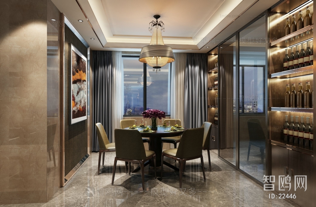 Modern Hong Kong Style Dining Room