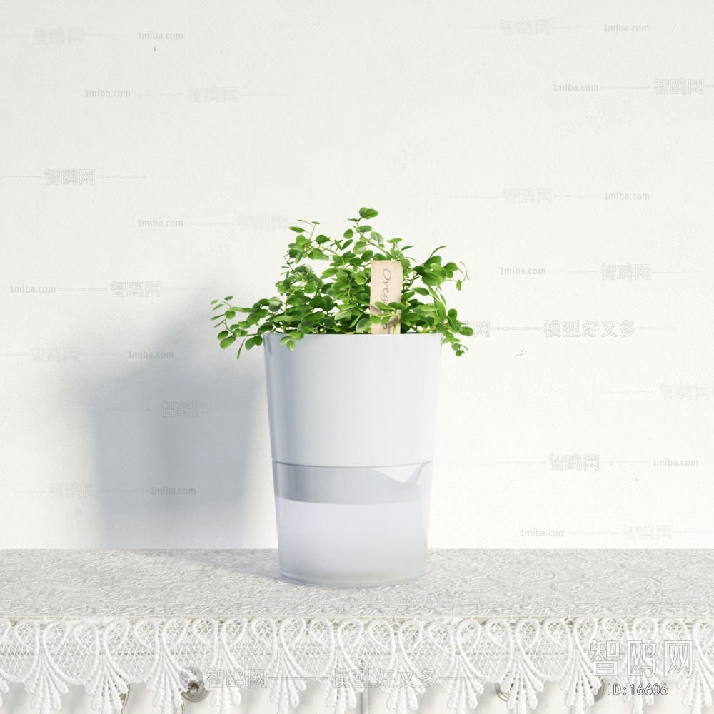 Modern Potted Green Plant