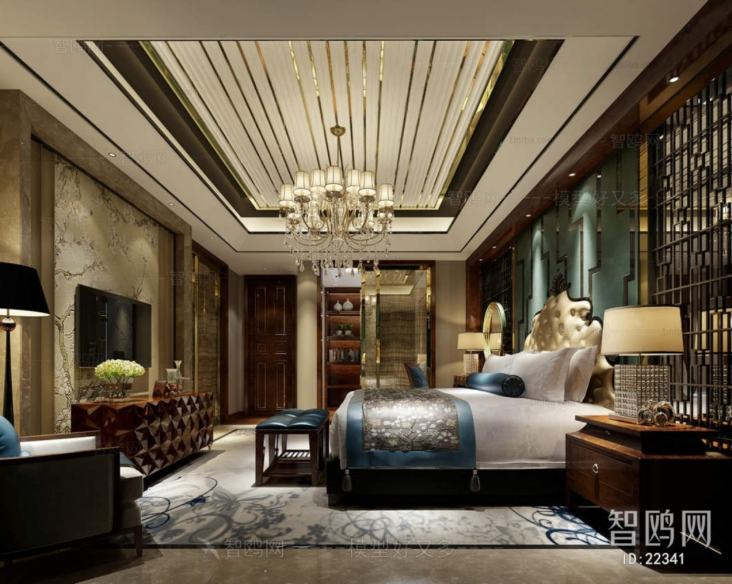 New Chinese Style New Classical Style Bedroom