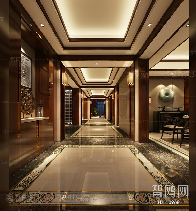New Chinese Style Corridor Elevator Hall
