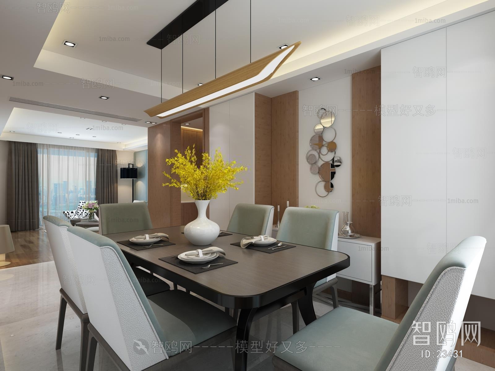 Modern Hong Kong Style Dining Room