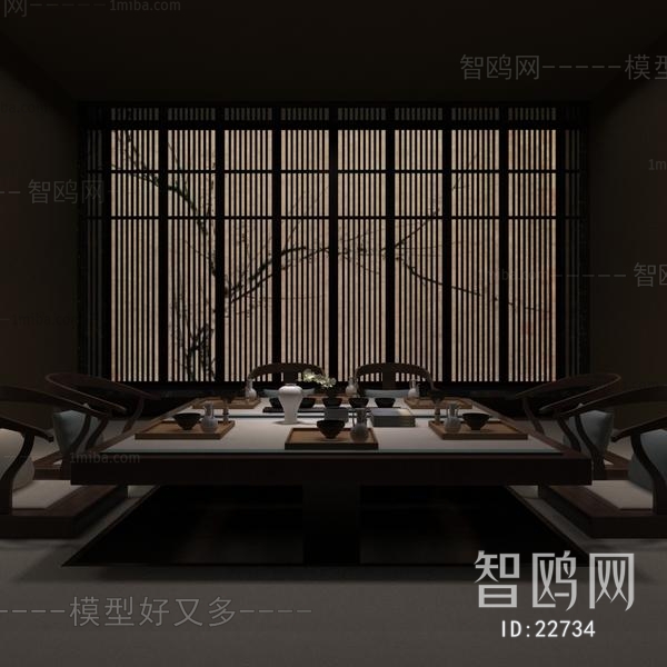 新中式茶室桌椅榻榻米