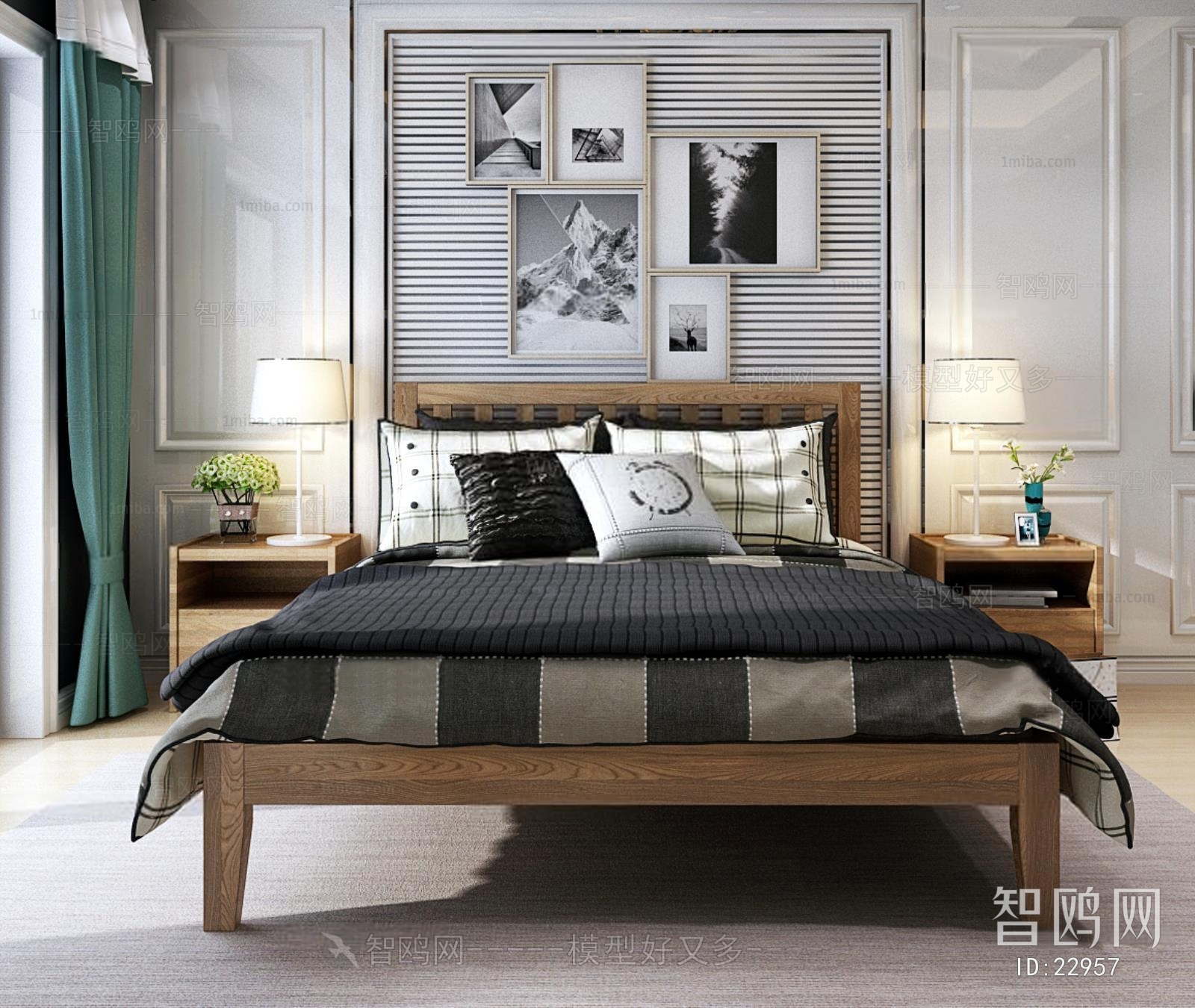 Modern Nordic Style Double Bed