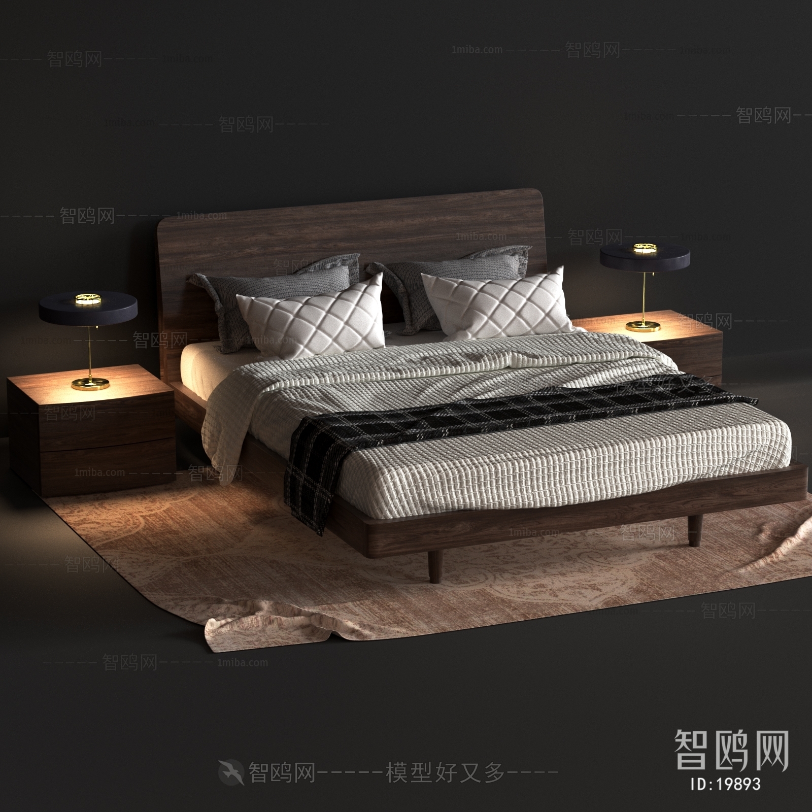 Modern Nordic Style Double Bed