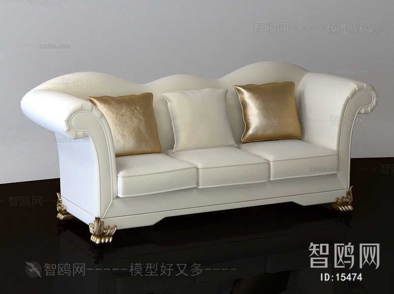 Simple European Style New Classical Style Three-seat Sofa