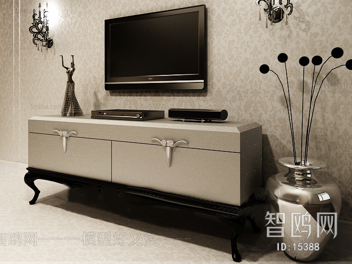Simple European Style New Classical Style TV Cabinet