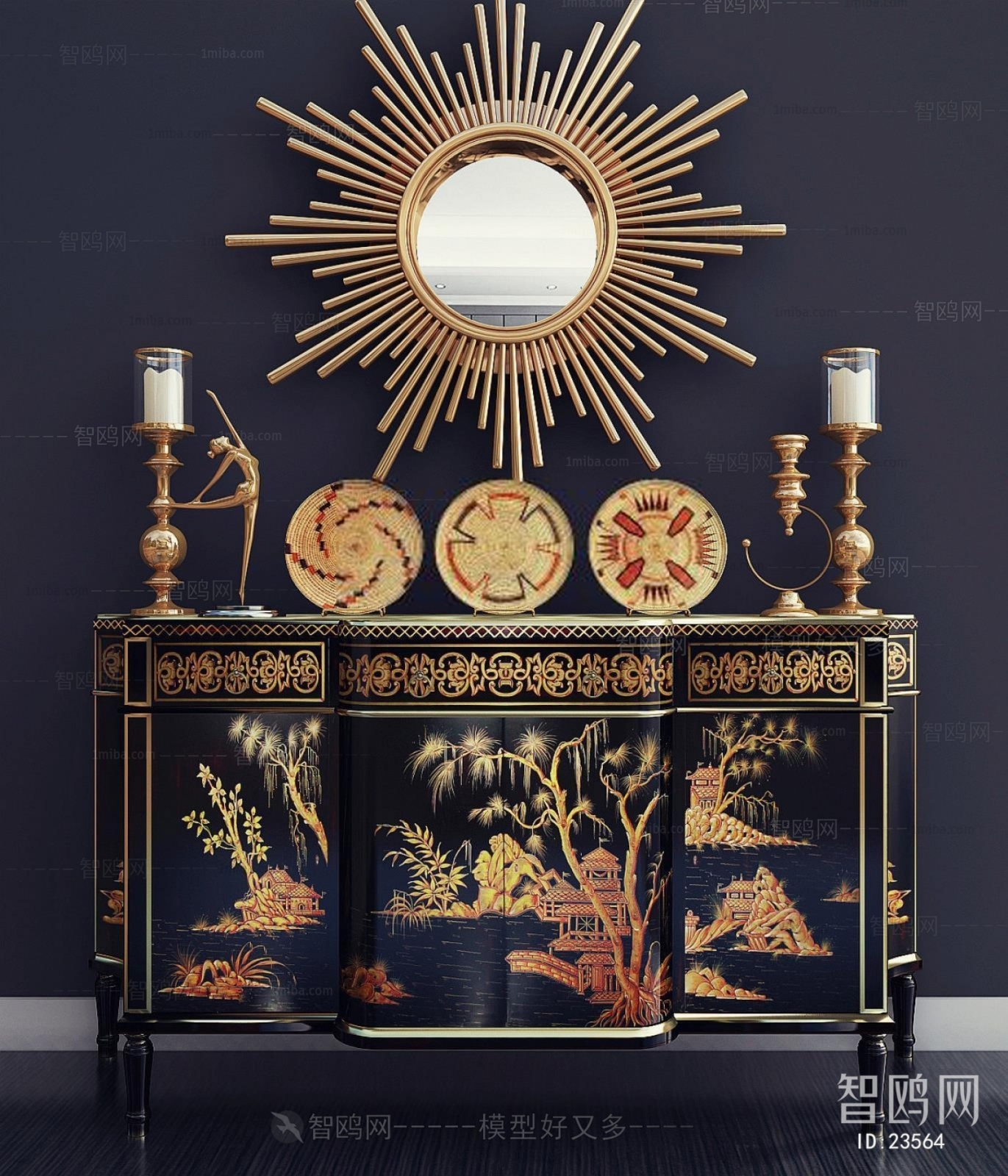 New Chinese Style New Classical Style Side Cabinet/Entrance Cabinet