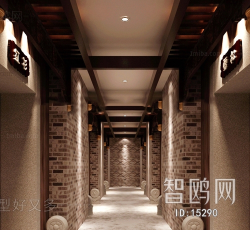 Chinese Style Corridor Elevator Hall