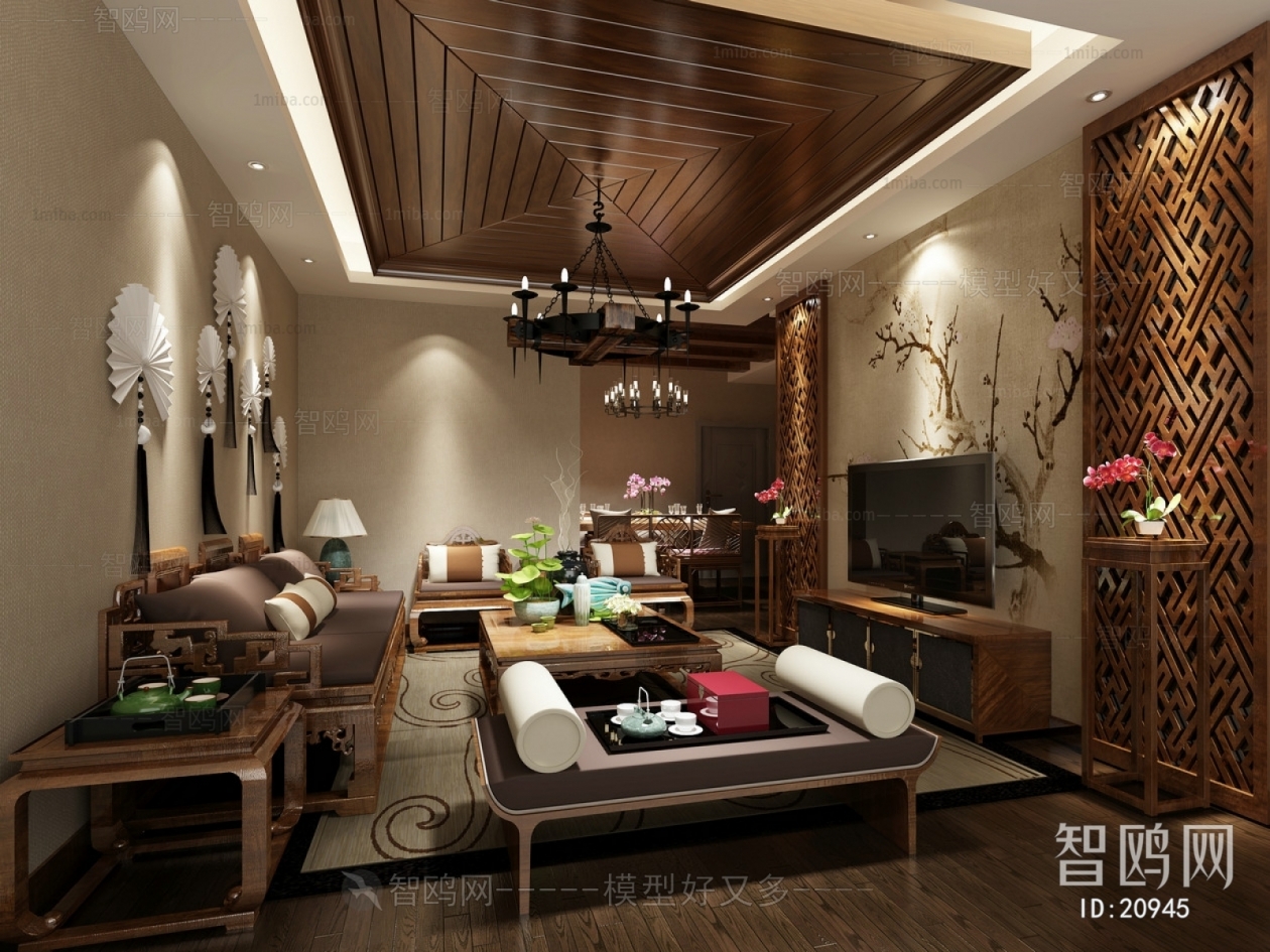New Chinese Style A Living Room