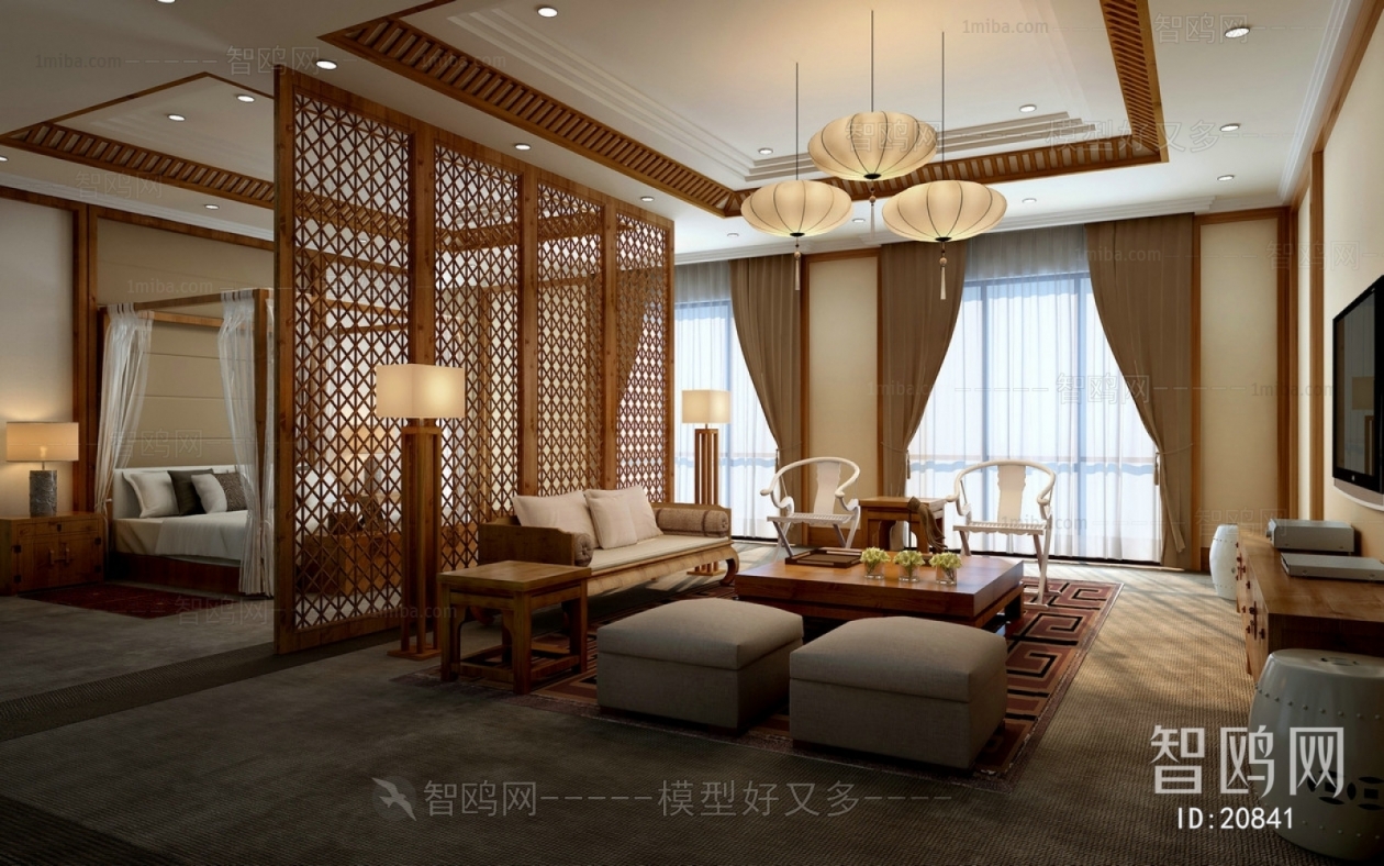 New Chinese Style Bedroom