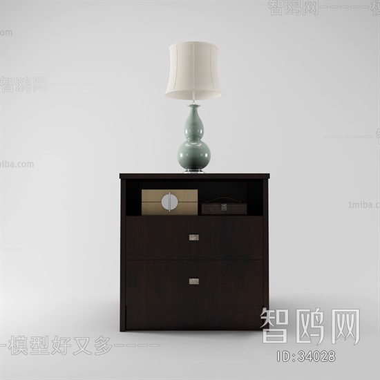 New Chinese Style Bedside Cupboard