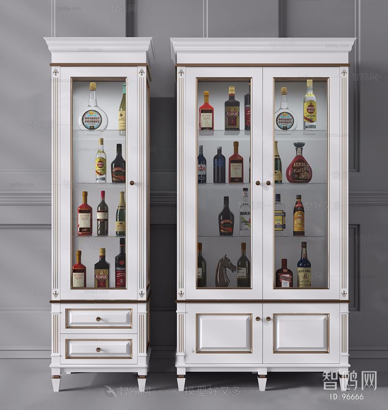 Simple European Style Wine Cabinet