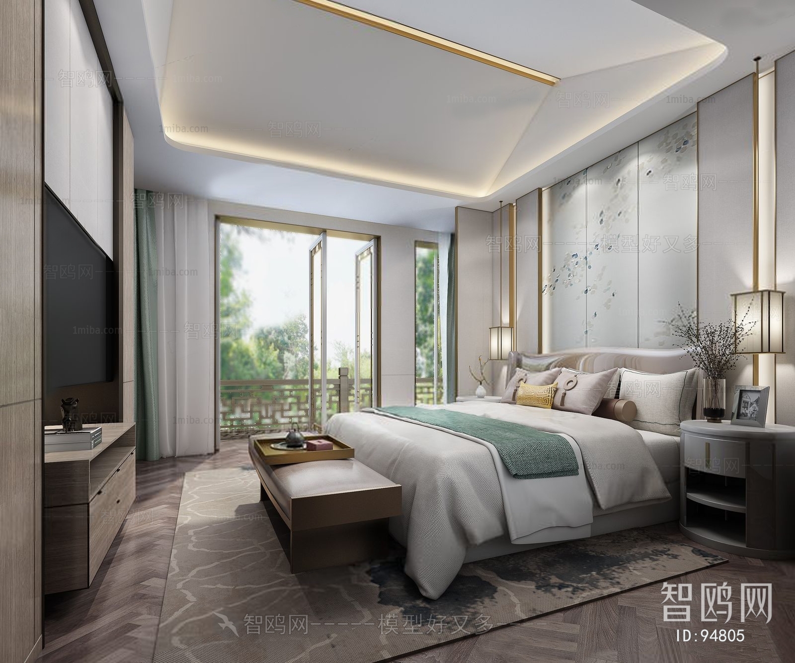 New Chinese Style Bedroom