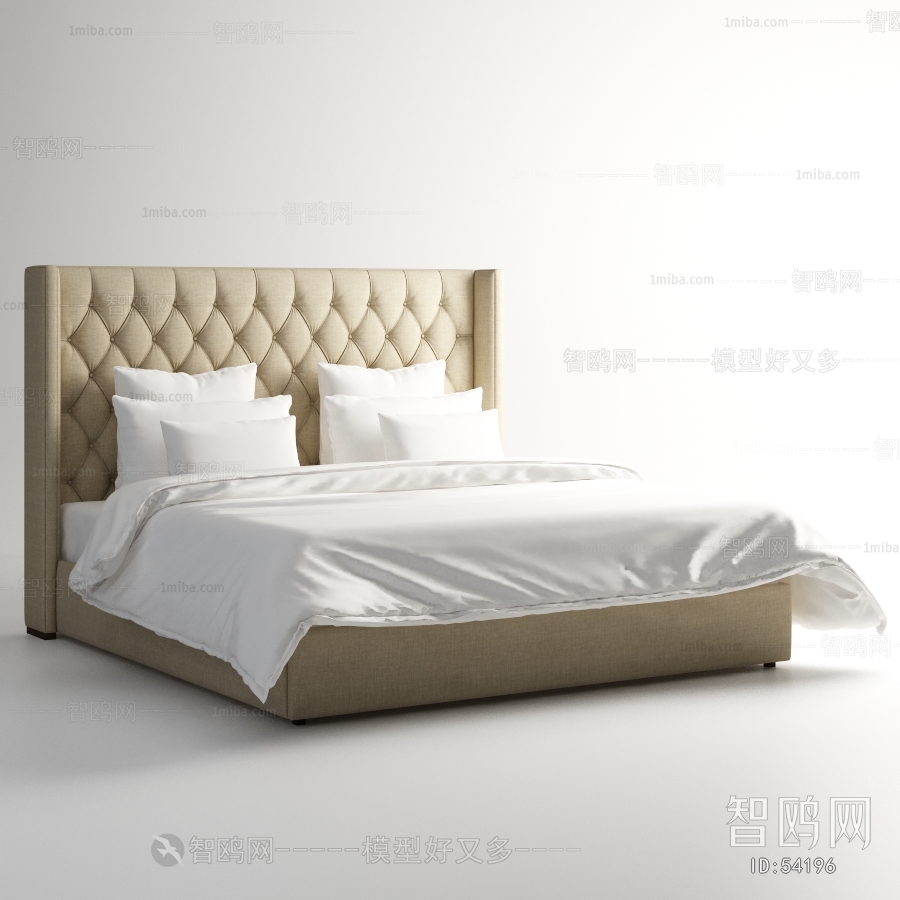 Simple European Style Double Bed