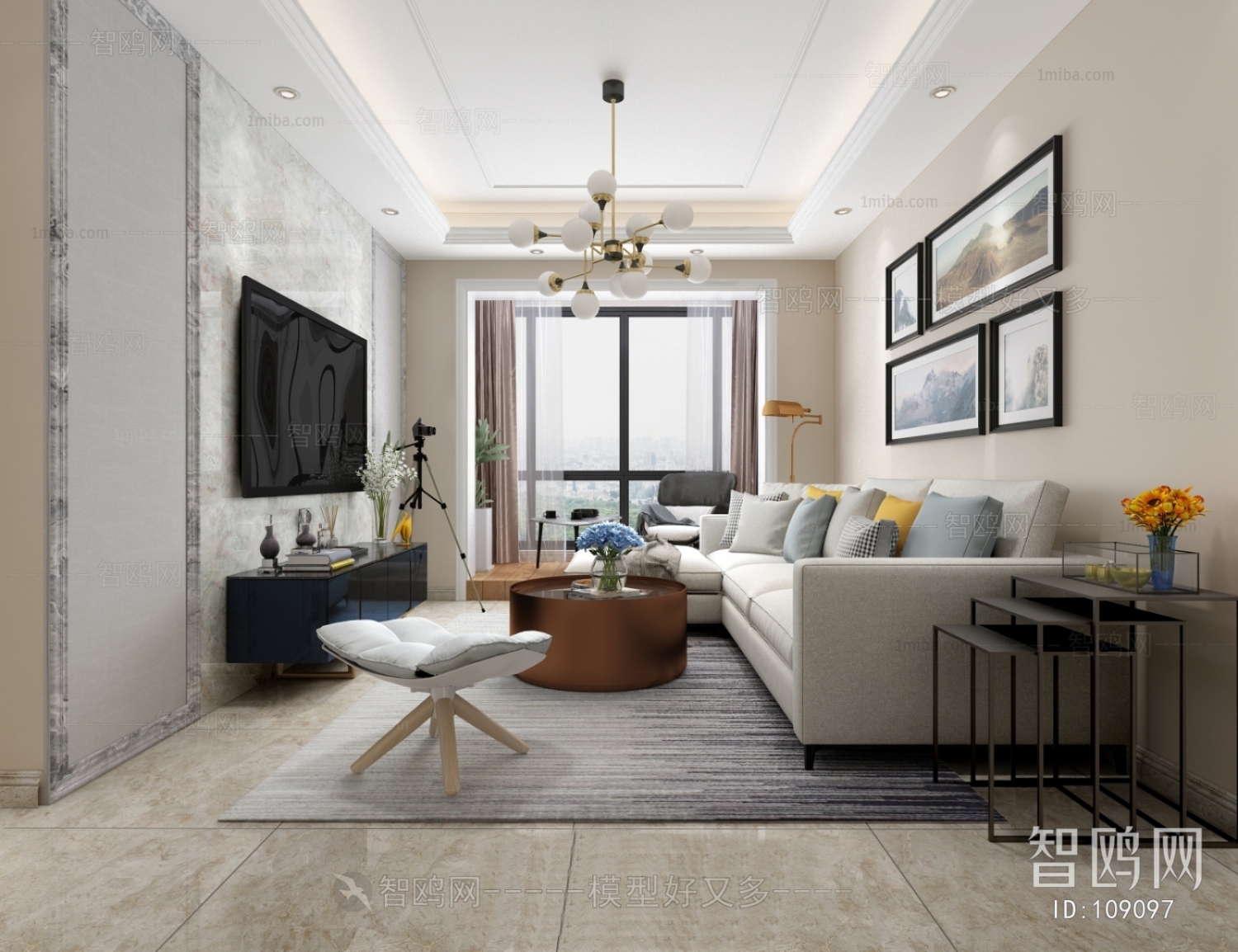 Modern A Living Room 3D Model Free Download - Model ID.610255774 | 1miba