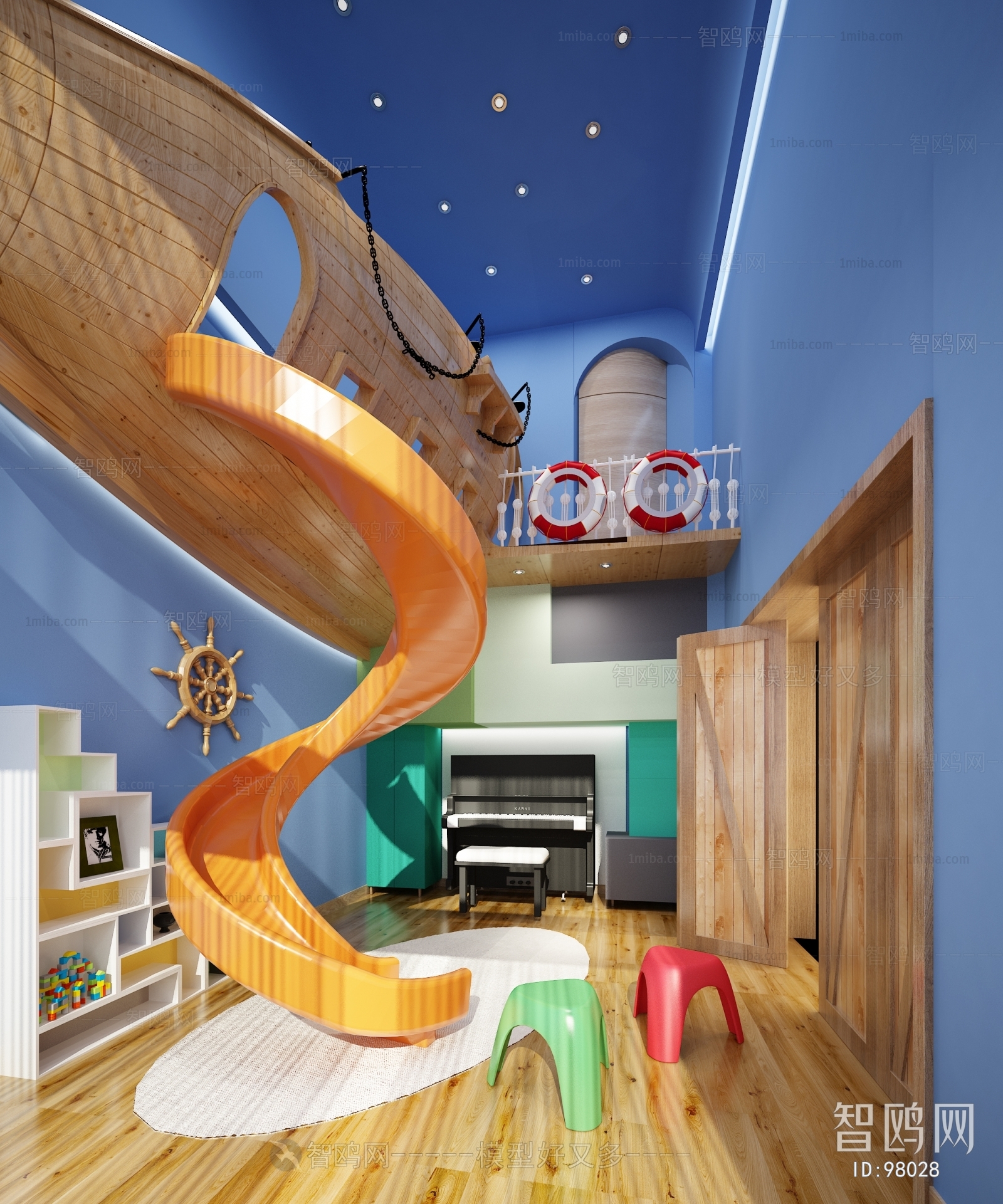 Modern Mediterranean Style Children's Playroom