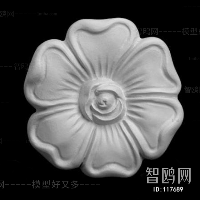 European Style Plaster Carved Top Plate