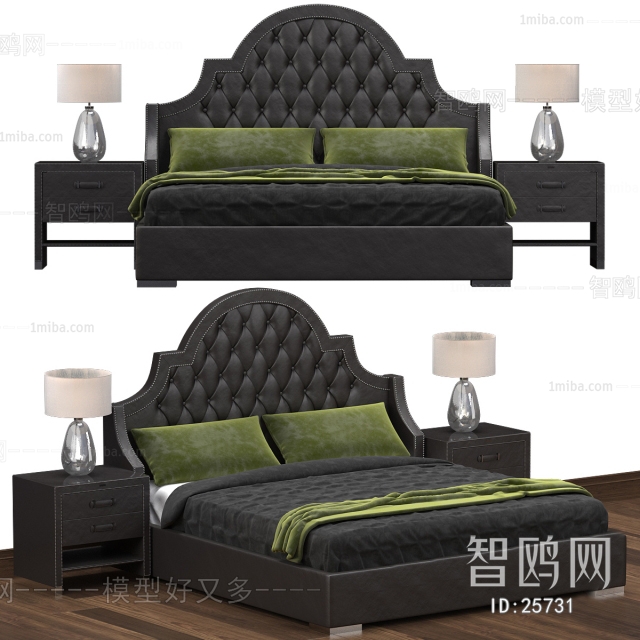 Post Modern Style Simple European Style Double Bed