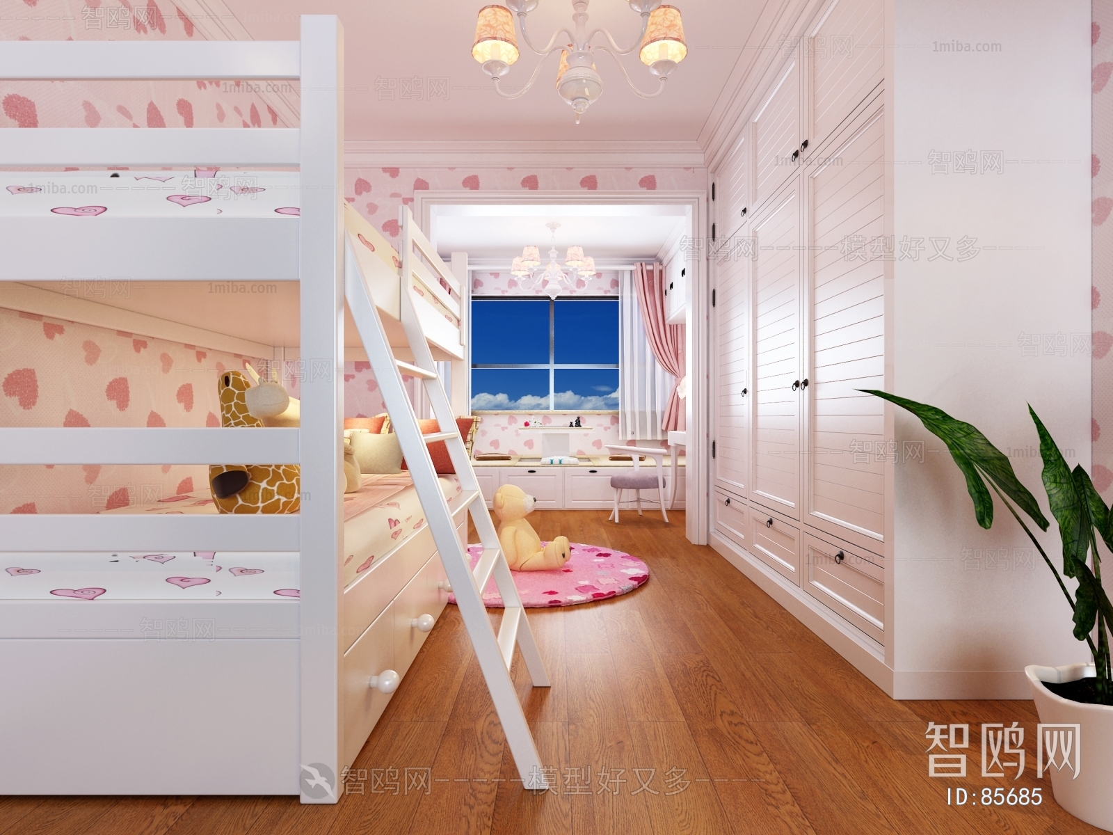 Simple European Style Girl's Room Daughter's Room