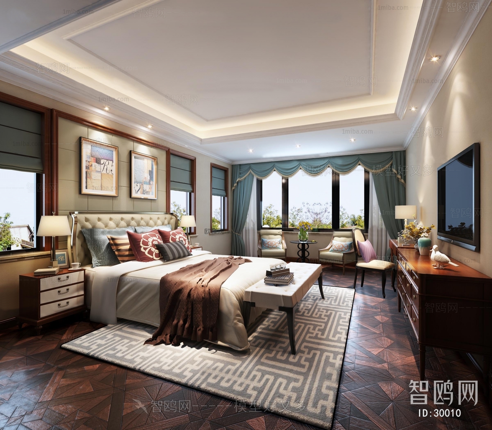 American Style Simple European Style Bedroom