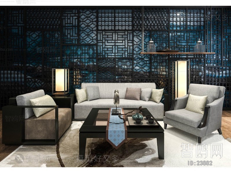 New Chinese Style Sofa Combination