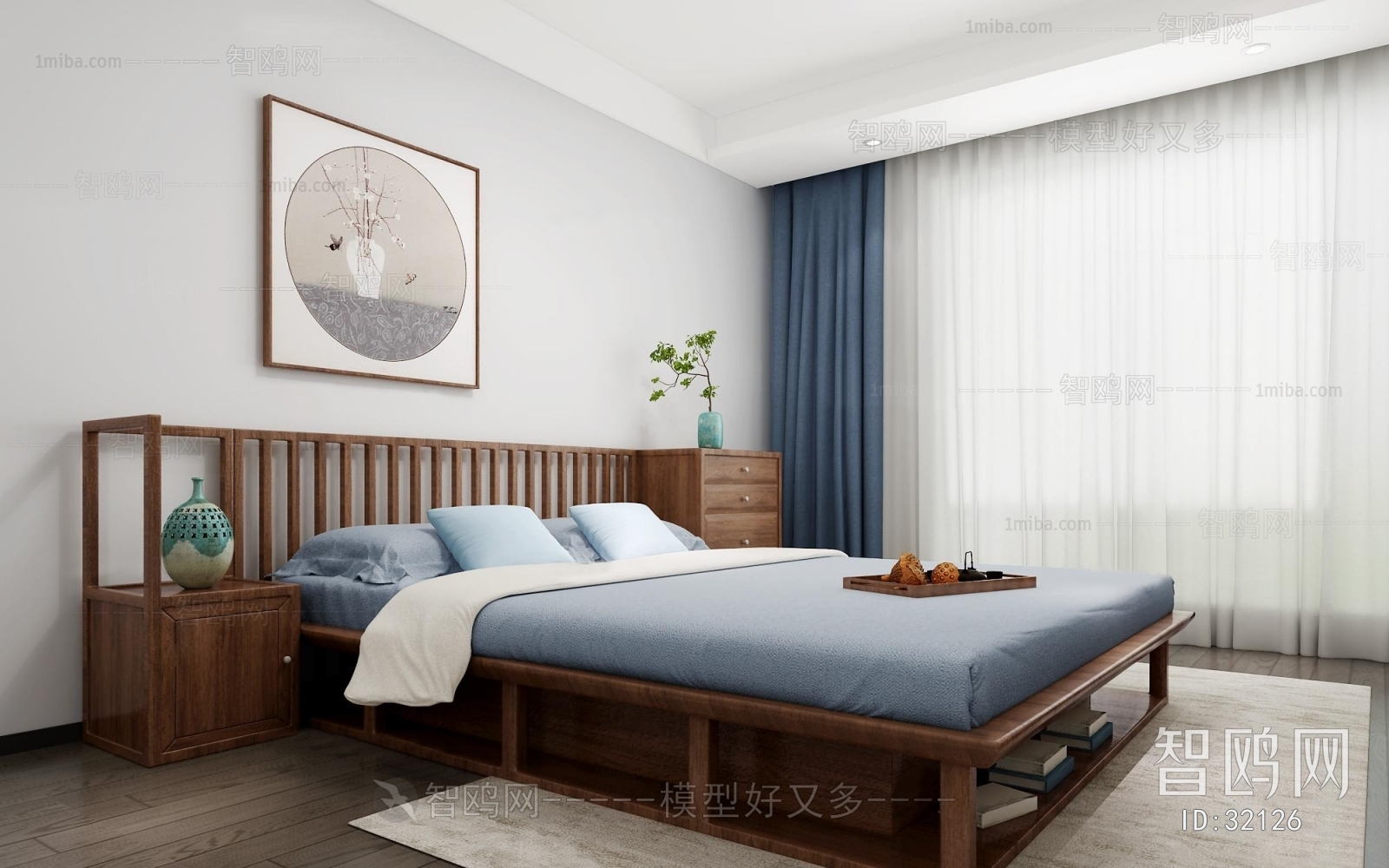 New Chinese Style Double Bed