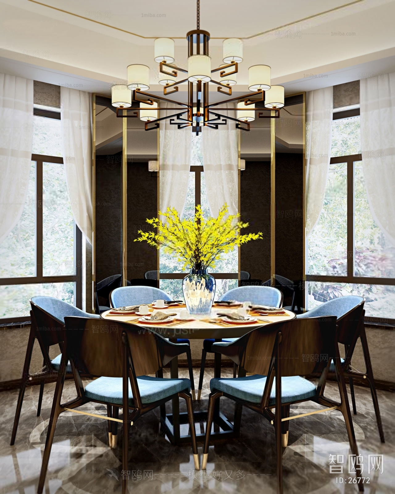 New Chinese Style Dining Room